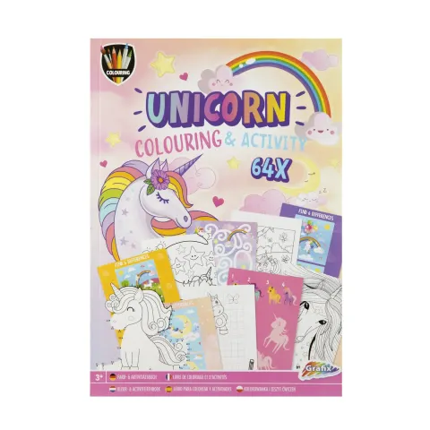 Moxy Carte de colorat și activități Unicorn, A4, 64 pagini