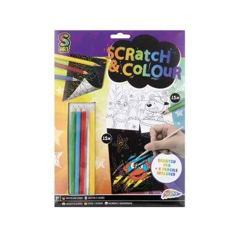 Moxy Carte de zgâriat și colorat, A4, 15 foi