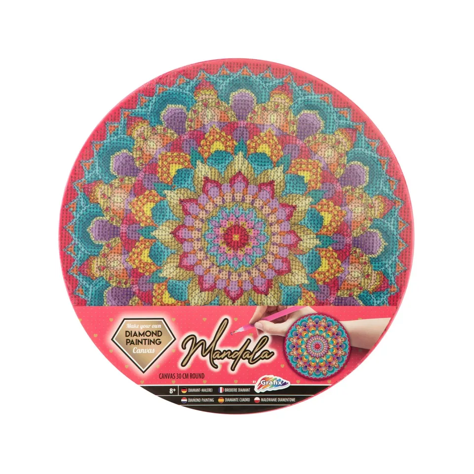 Panza pentru pictură cu mărgele Moxy Mandala, rotundă, roz