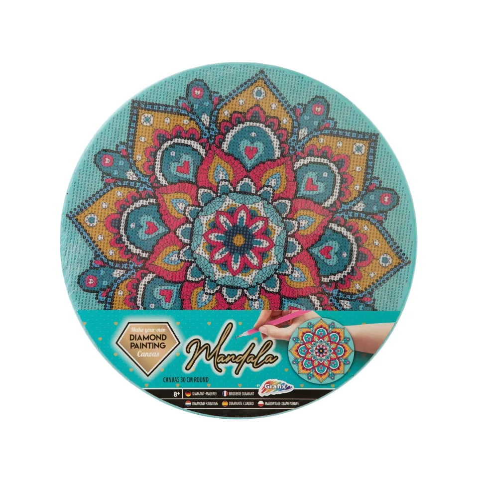 Pânză de pictură cu mărgele Moxy Mandala, rotundă, verde