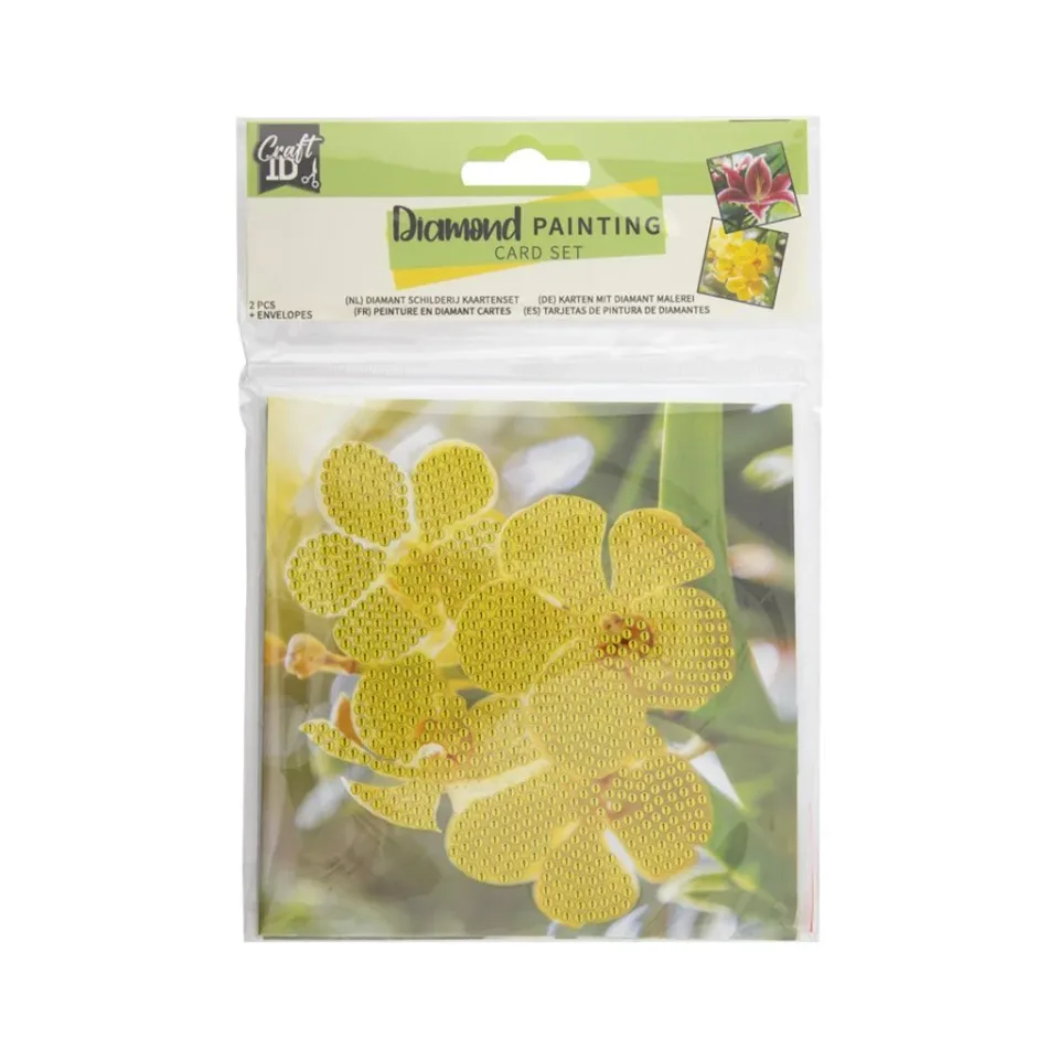 Craft ID Felicitări Flori, pentru pictură cu mărgele, 13 x 13 cm, 2 bucăți