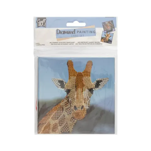 Craft ID Felicitări cu animale, pentru pictură cu mărgele, 13 x 13 cm, 2 bucăți