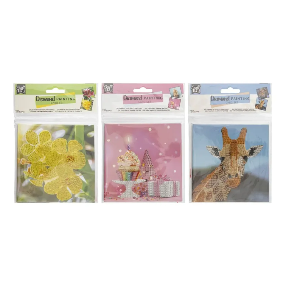 Craft ID Felicitări pentru pictură cu mărgele, 13 x 13 cm, 2 buc., asortat, pachet de 96