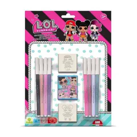 Multiprint Set Lol, cu 2 ștampile și 8 markere