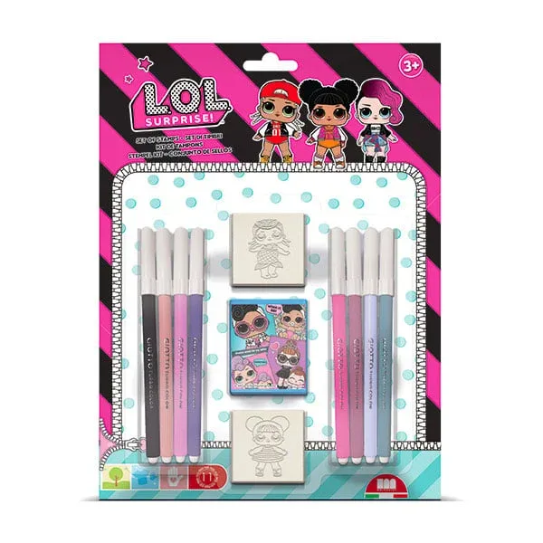 Multiprint Set Lol, cu 2 ștampile și 8 markere