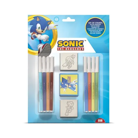 Multiprint Set Sonic, cu 2 ștampile și 8 markere
