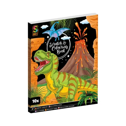 Moxy Set de răzuit și colorat Dinozaur, 10 file