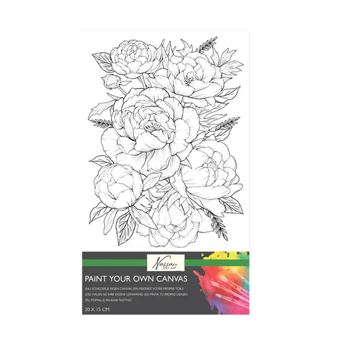 Nassau Pânză de colorat Flori, 20 x 15 cm