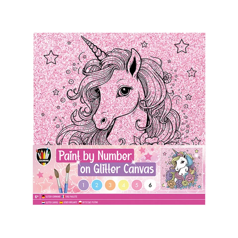 Moxy Pânză de pictură pe numere Unicorn, 25 ? 25 cm