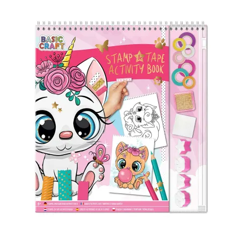 Moxy Carte de activități Unicorn, cu ștampile și bandă adezivă colorată