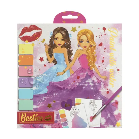 Moxy Set de colorat cu apă, cu pensulă inclusă, 8 coli