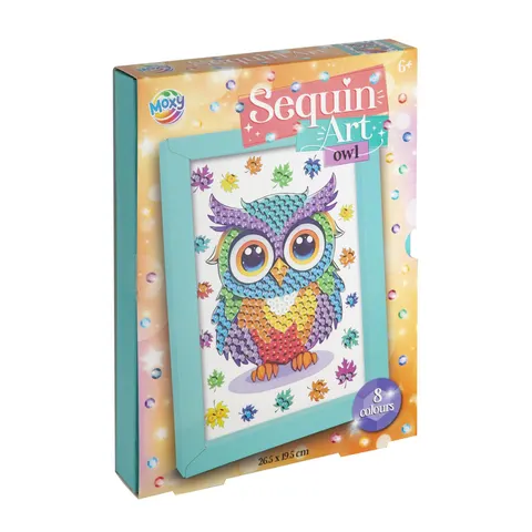 Moxy Pictură cu diamante, cu ramă – Bufniță, 26 x 19 cm