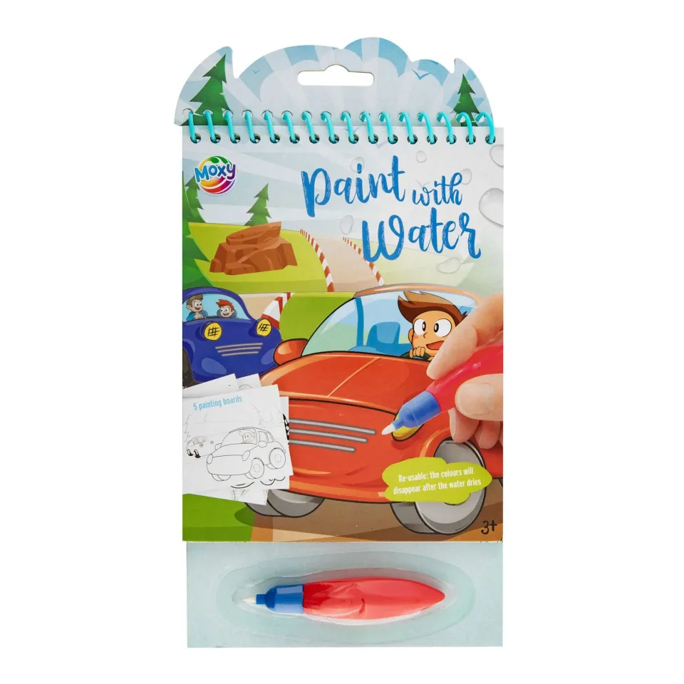 Moxy Set de desen cu apă Mașini, cu stilet