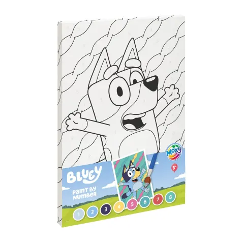 Moxy Pânză de pictat după numere Bluey, cu pensulă și 8 vopsele