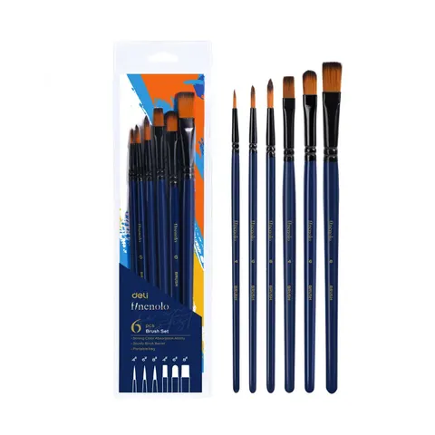 Deli Pensule pentru acuarele Finenolo, blister 6 buc.