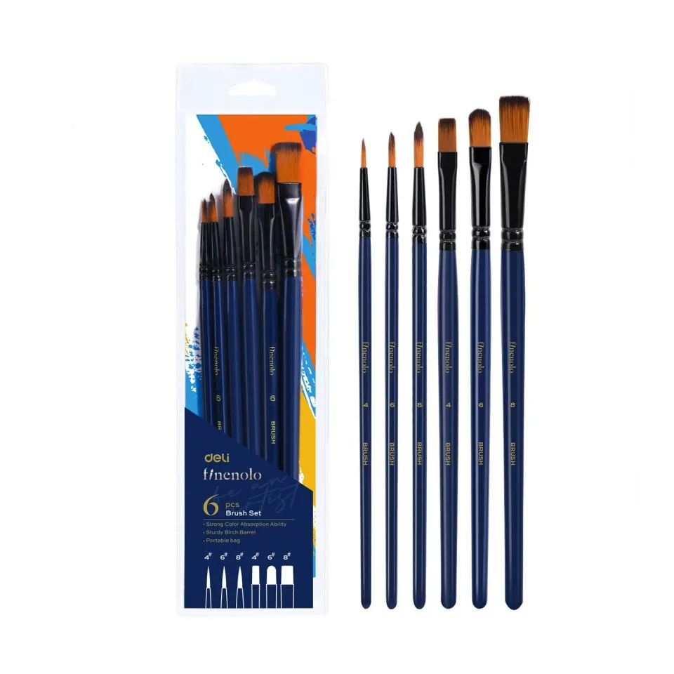 Deli Pensule pentru acuarele Finenolo, blister 6 buc.