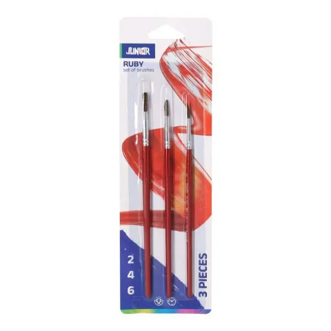 Set de pensule Junior Ruby, rotunde, nr. 6, 8 și 10, 3 buc.