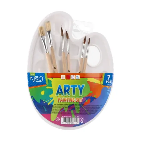 Set de pensule Sazio Arty, 6 buc., cu paletă ovală