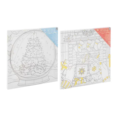 Pânză de colorat Craft ID, 30 x 30 cm, cu 6 markere, asortat, pachet de 48