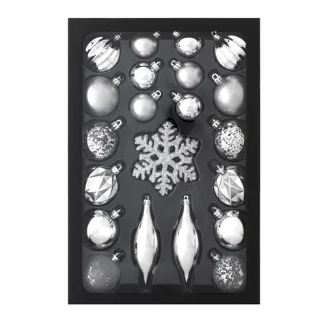 Ornamente de Crăciun Retlux RXL 448, 25 buc., argintiu