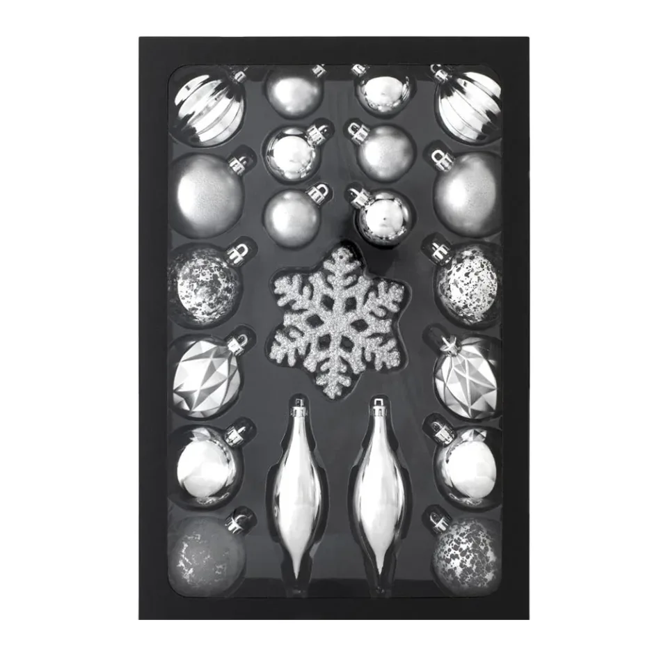 Ornamente de Crăciun Retlux RXL 448, 25 buc., argintiu