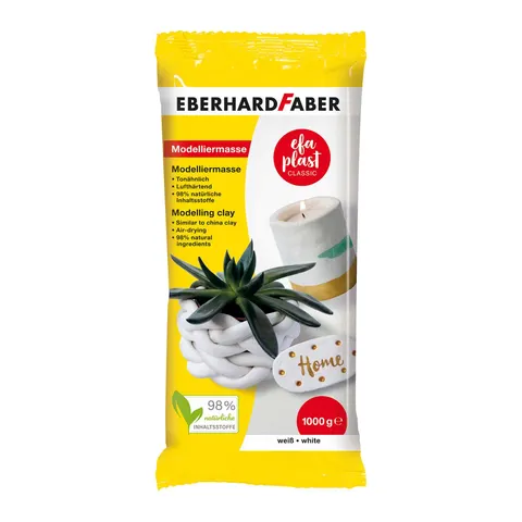 Pastă de modelaj Eberhard Faber, tip porțelan, 1 kg, alb