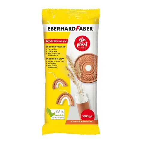 Pastă de modelaj Eberhard Faber, tip porțelan, 1 kg, maro