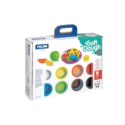 Pastă de modelaj Milan Soft Dough Cooking Time, 8 culori