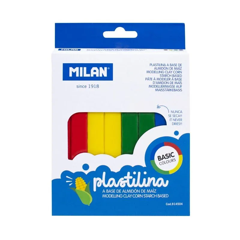 Plastilină de modelaj Milan, 330 g, 4 culori