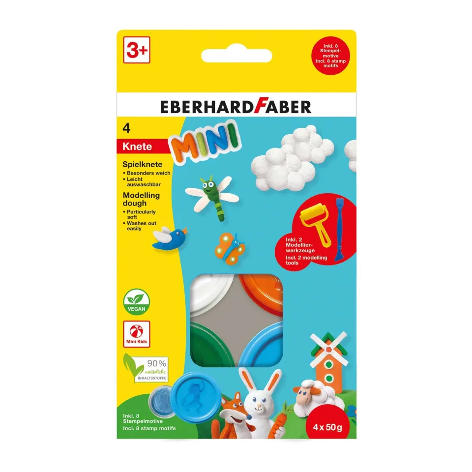 Plastilină de modelaj Eberhard Faber Special, 4 culori x 50 g