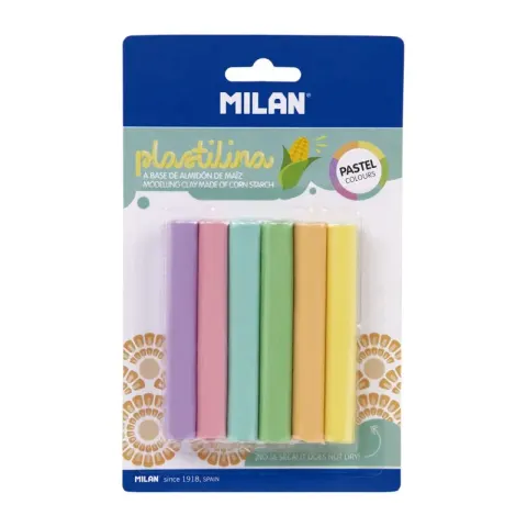 Plastilină Milan, 6 culori pastel, 70 g