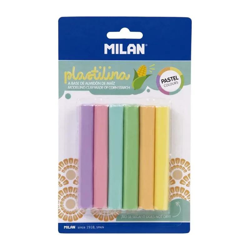 Plastilină Milan, 6 culori pastel, 70 g