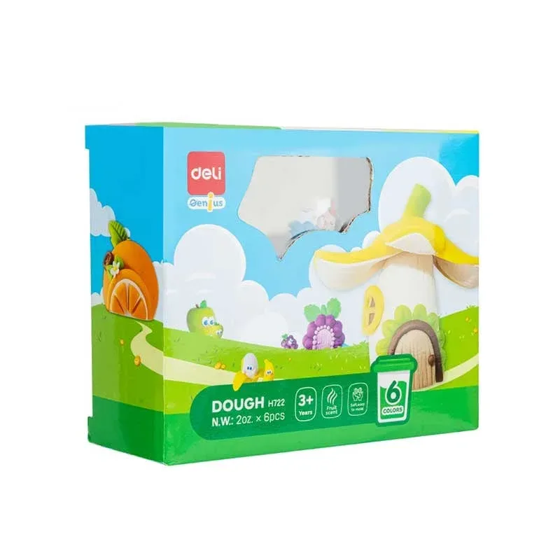 Pastă de modelaj Deli Genius, 6 culori x 56 g