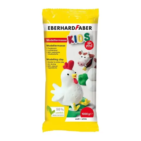 Pastă de modelaj Eberhard Faber Plast Kids, 1 kg, alb