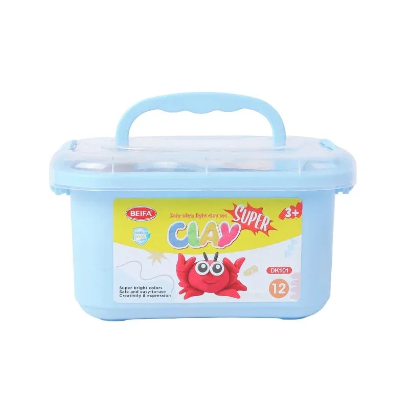 Plastilină de modelaj Beifa, în cutie de transport, 120 g, 12 culori