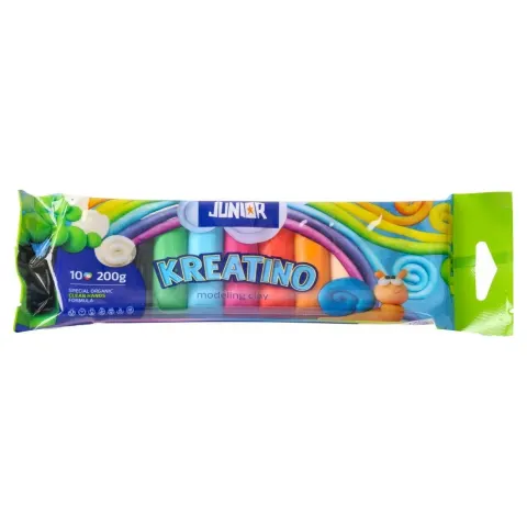 Plastilină Junior Kreatino, 200 g, 10 culori