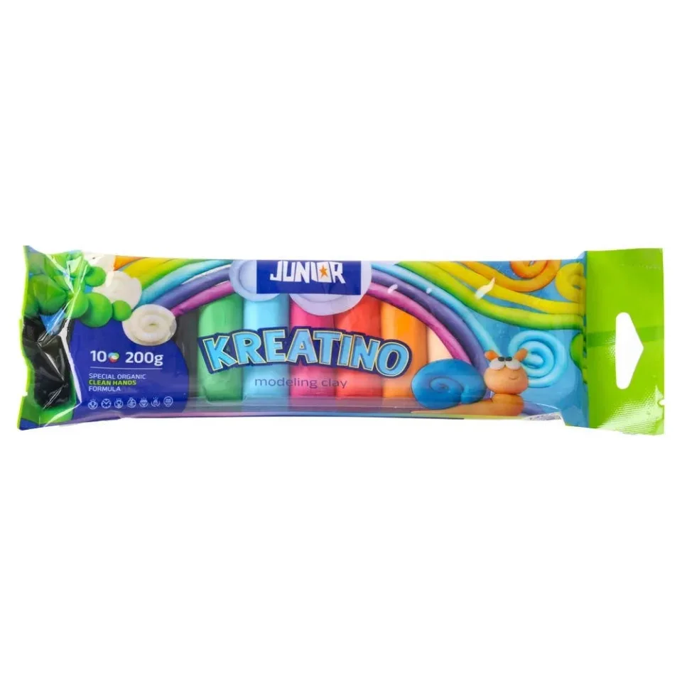 Plastilină Junior Kreatino, 200 g, 10 culori