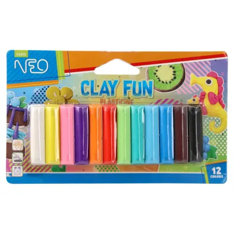 Plastilină Sazio Clay Fun, 100 g, 12 culori
