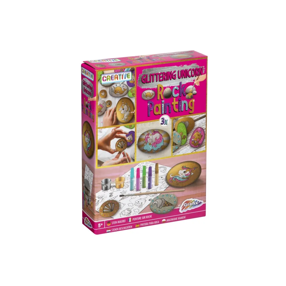 Moxy Set DIY de pictat pietre Unicorn, cu sclipici