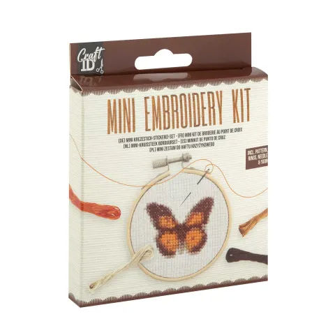 Craft ID Set de broderie Fluture, mini, 12.5 x 10 cm