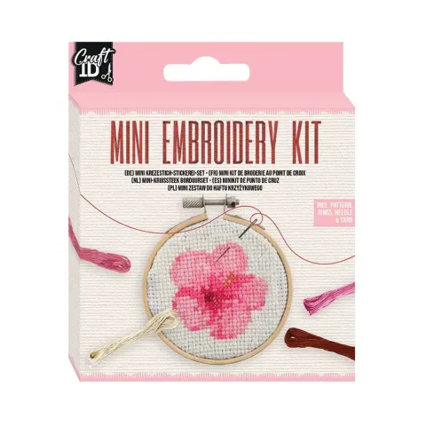 Craft ID Set de broderie Floare, mini, 12.5 x 10 cm
