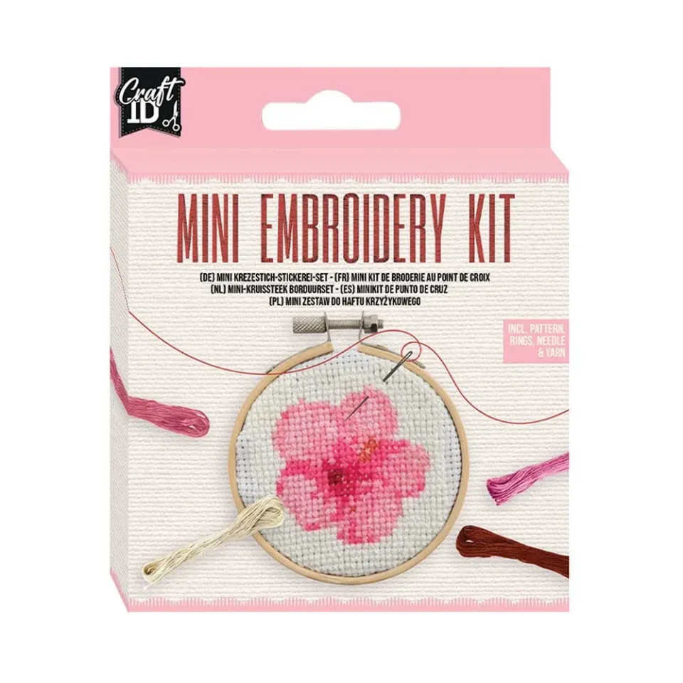 Craft ID Set de broderie Floare, mini, 12.5 x 10 cm