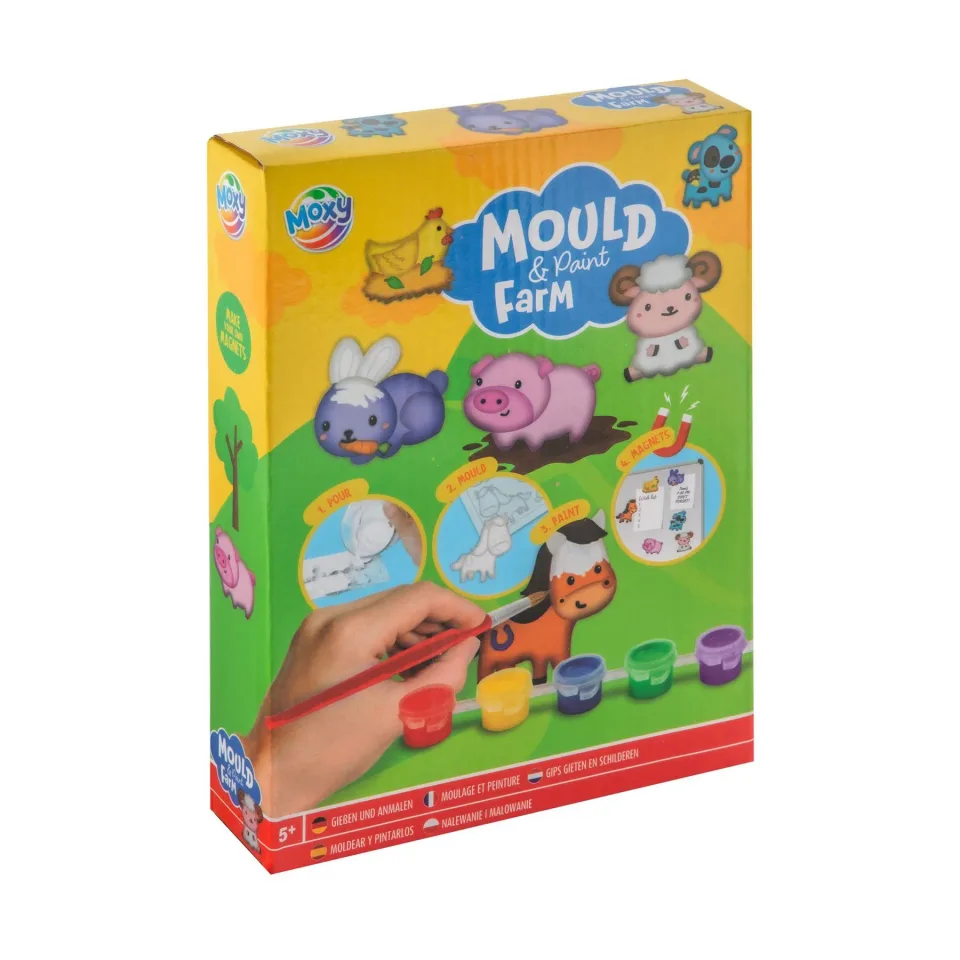 Moxy Set de turnat și pictat animale de fermă din ipsos