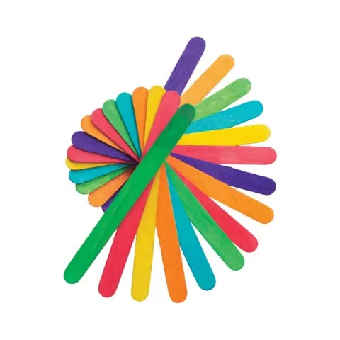 Foska Bețișoare din lemn, colorate, 15 cm, 50 bucăți