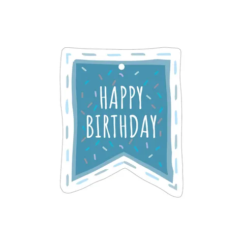 Gespaensterwald Etichetă cadou Happy Birthday, albastru