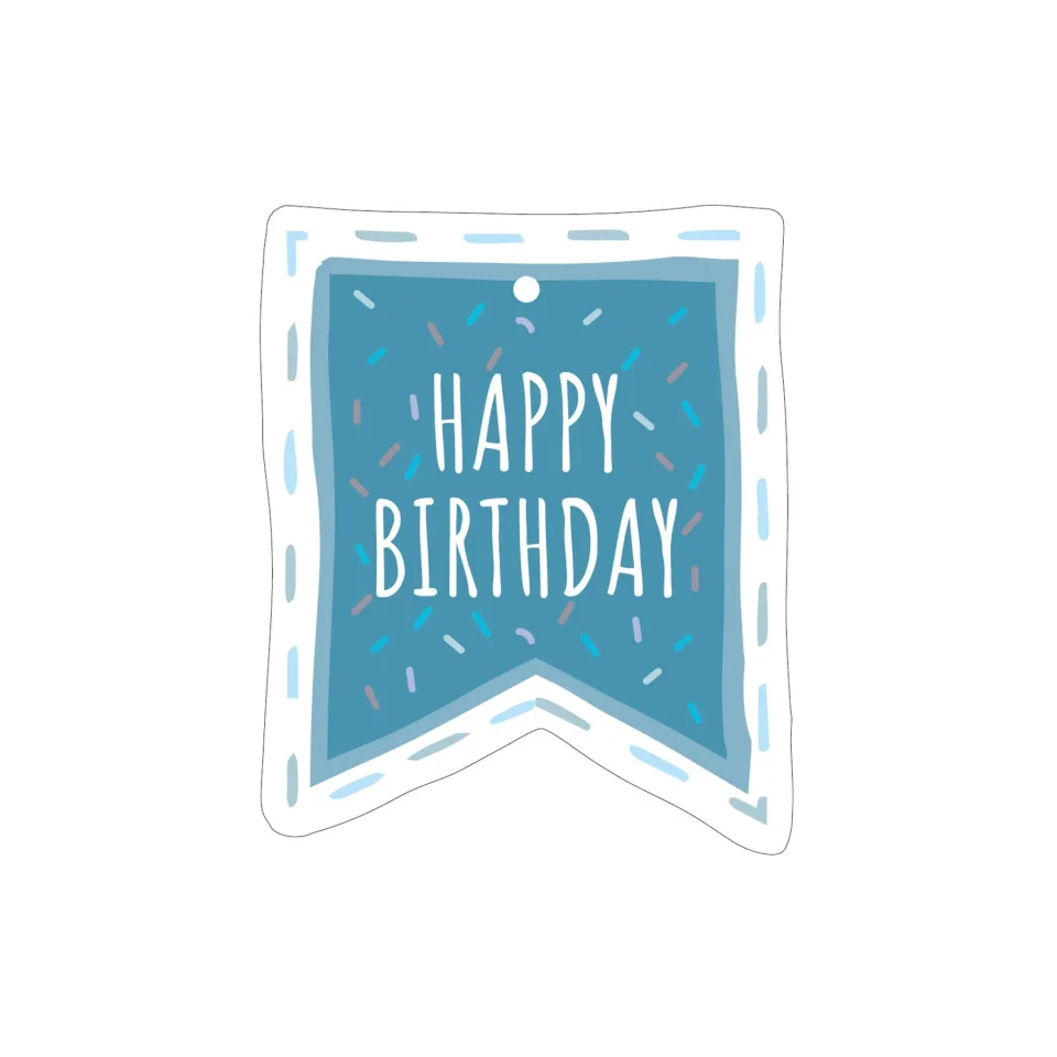 Gespaensterwald Etichetă cadou Happy Birthday, albastru