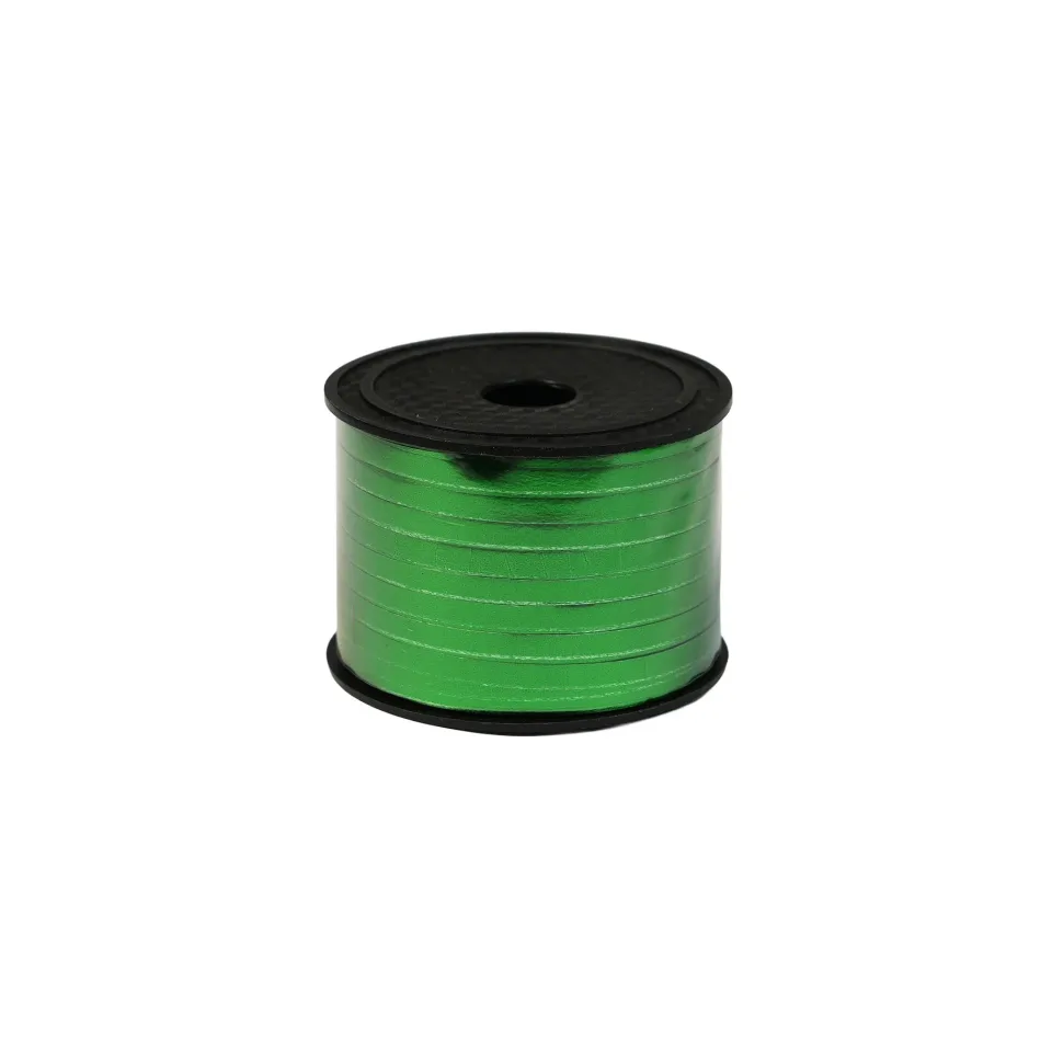 Panglică decorativă, metalizată, 0.5 cm ? 90 m, verde