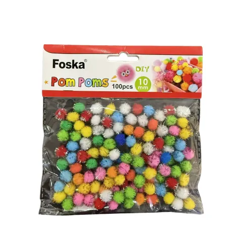 Foska Pompoane pentru decorare, cu sclipici, 100 buc.