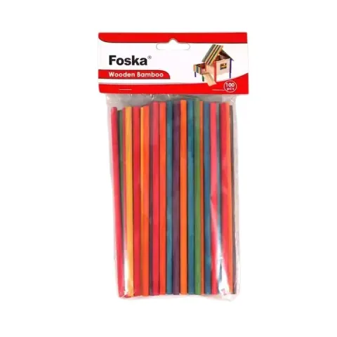 Foska Bețișoare pentru decorare, din lemn, colorate, 100 buc.