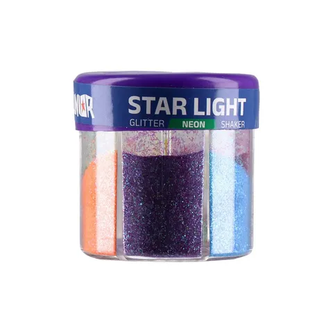 Sclipici Junior, culori neon, 50 g, 6 culori